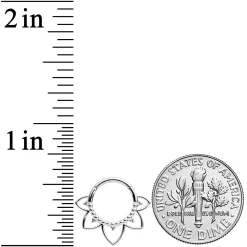 16 Gauge 5/16 Open Petal Flower Hinged Segment Ring -Body Jewelry Store 71327 SS.otherimage2