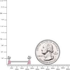 14 Gauge 5/8 Clear Gem Pink Champagne Bottles Barbell Nipple Ring Set -Body Jewelry Store 71357.otherimage3