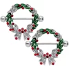 Gaby 14 Gauge 11/16 Red Green Gem Christmas Wreath Nipple Shield Set