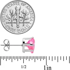 Pink Gem Valentine Heart Steel Post Stud Earrings 5 Pink Gem Valentine Heart Steel Post Stud Earrings -Body Jewelry Store 71372.otherimage2