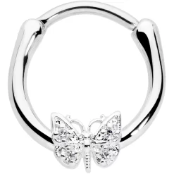 16 Gauge 3/8 Clear Gem Butterfly Cartilage Clicker