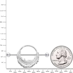 14 Gauge 3/4 Falling Feather Nipple Shield Set 5 14 Gauge 3/4 Falling Feather Nipple Shield Set -Body Jewelry Store 71465.otherimage2