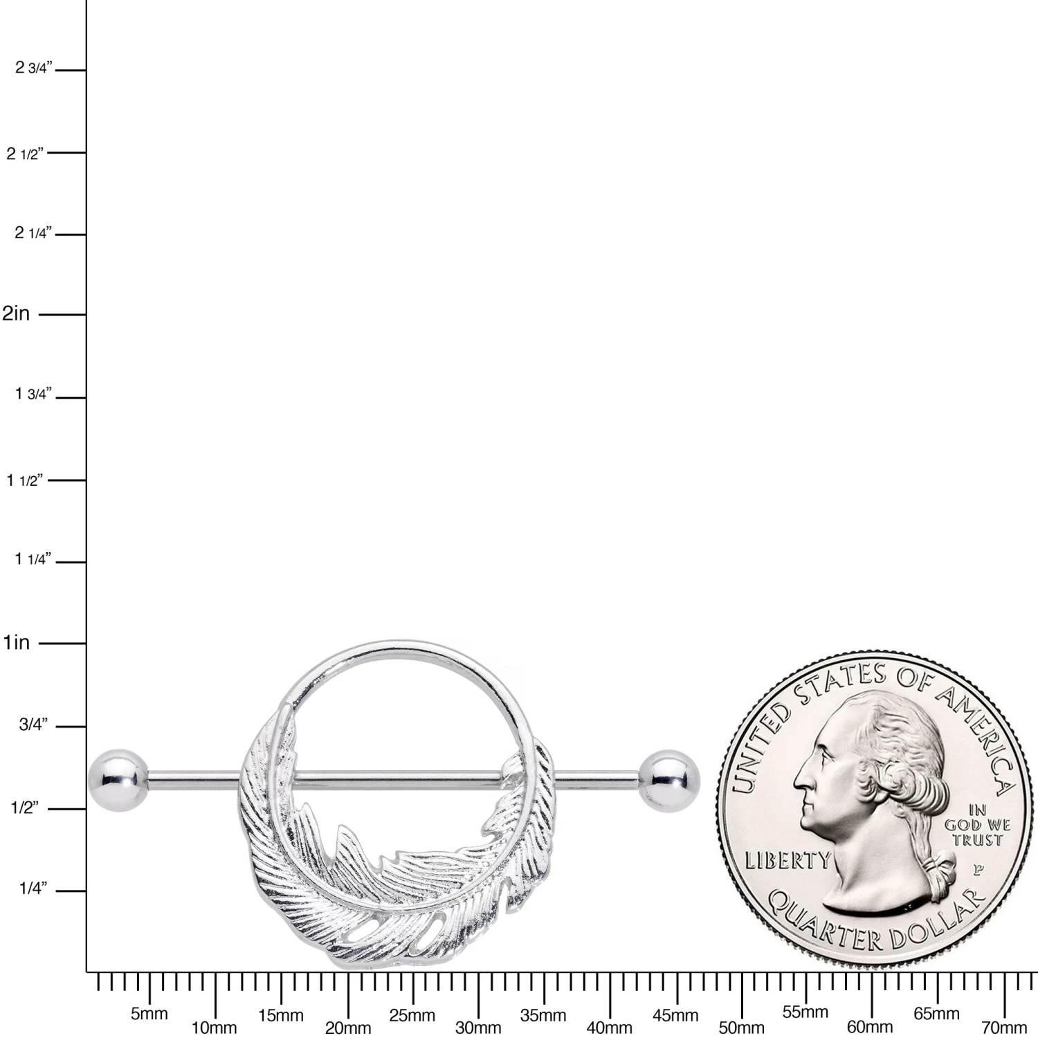 14 Gauge 3/4 Falling Feather Nipple Shield Set 3 14 Gauge 3/4 Falling Feather Nipple Shield Set - Image 3