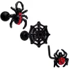16 Gauge 20 Gauge Red Spider Halloween Cartilage Labret Nose Set Of 3