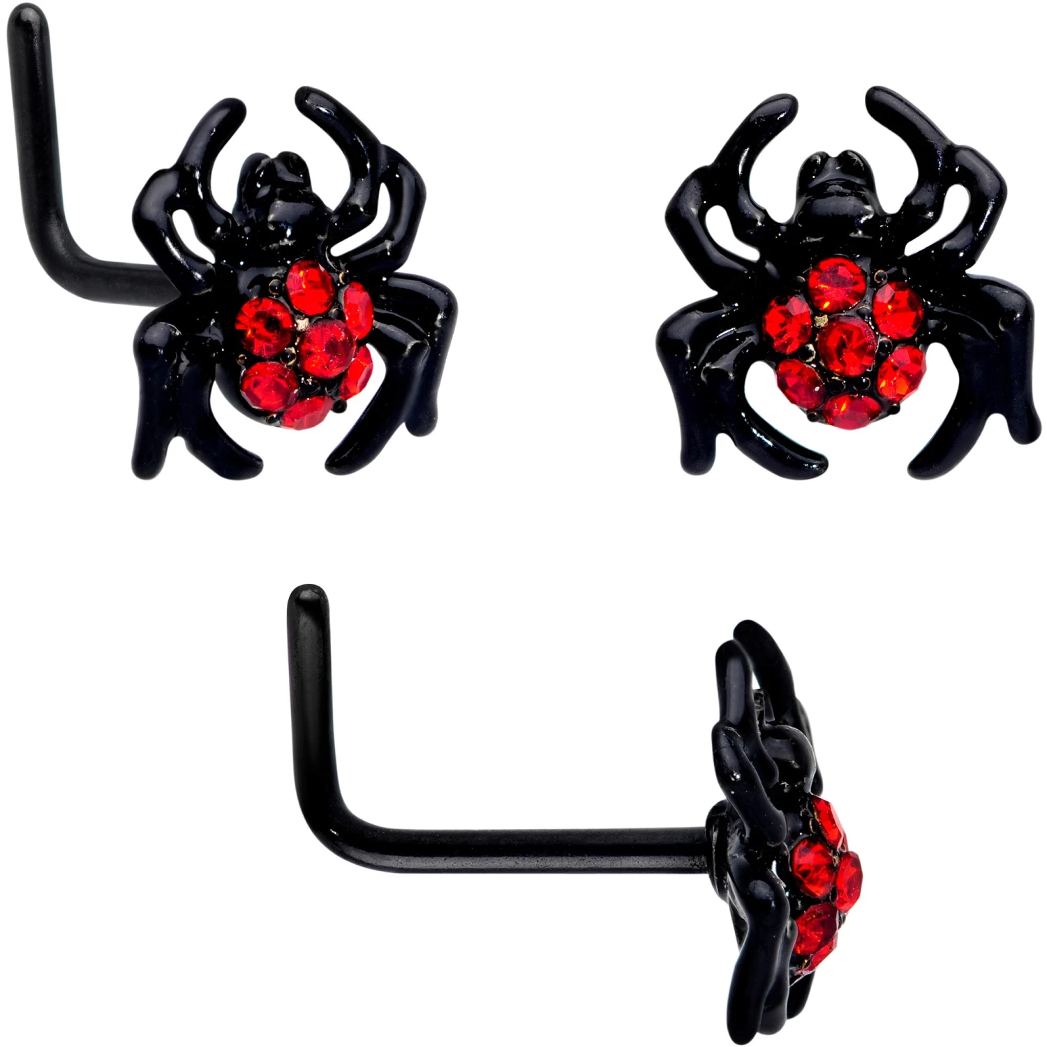 16 Gauge 20 Gauge Red Spider Halloween Cartilage Labret Nose Set Of 3 4 16 Gauge 20 Gauge Red Spider Halloween Cartilage Labret Nose Set Of 3 - Image 4