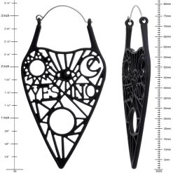 Black Gothic Mysterious Planchette Tunnel Plug Earrings -Body Jewelry Store 71605.otherimage2