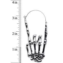 Skeleton Hands Devil Horn Tunnel Plug Earrings -Body Jewelry Store 71606.otherimage2