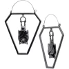 Black Bat Coffin Halloween Tunnel Plug Earrings