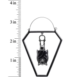 Black Bat Coffin Halloween Tunnel Plug Earrings -Body Jewelry Store 71608.otherimage2