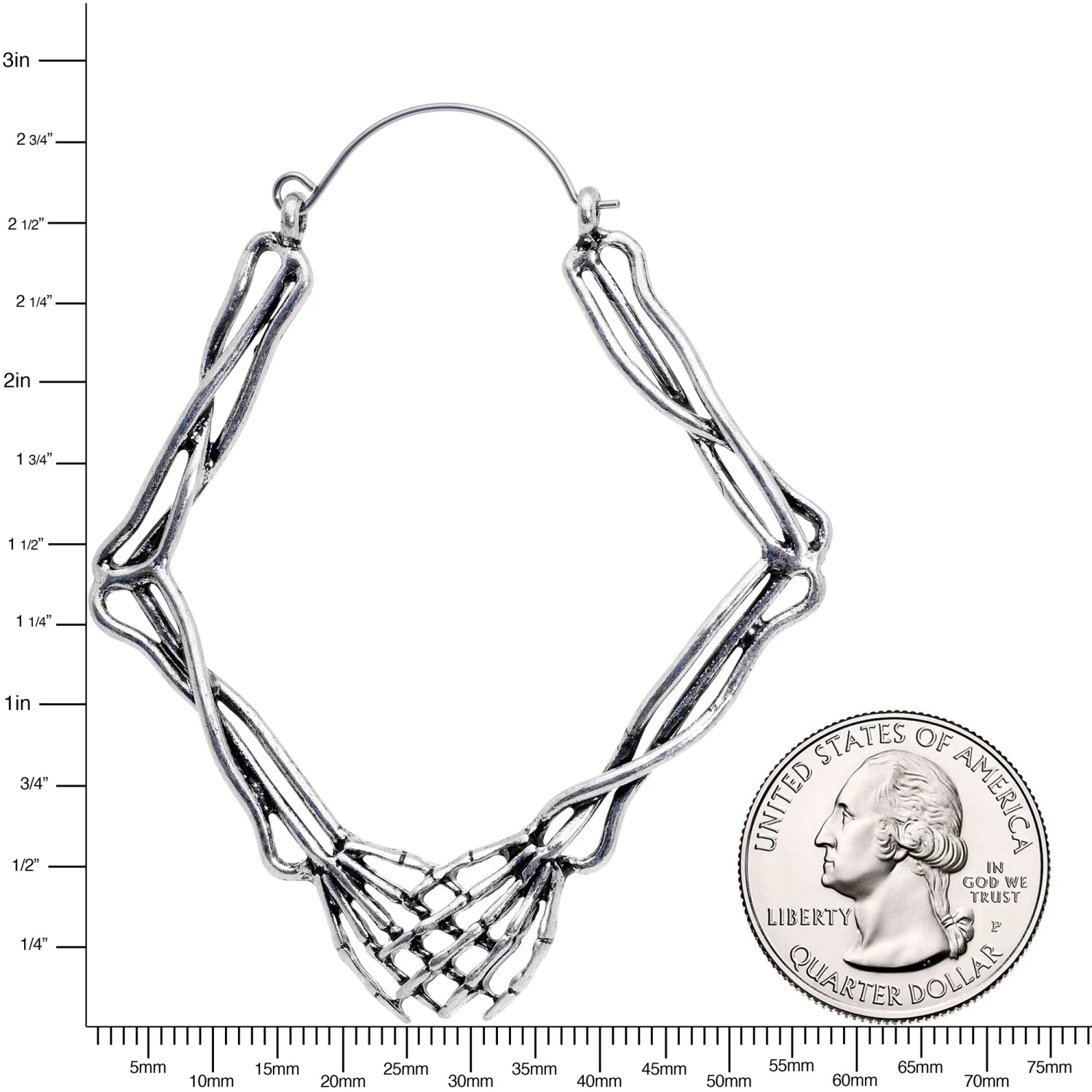 Skeletons Holding Hands Halloween Tunnel Plug Earrings 4 Skeletons Holding Hands Halloween Tunnel Plug Earrings - Image 4