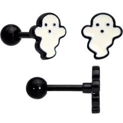 16 Gauge 1/4 Black Bat Ghost Halloween Cartilage Tragus Set Of 3 -Body Jewelry Store 71627.otherimage3