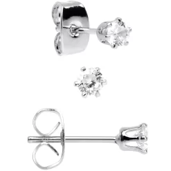 20 Gauge Clear CZ Gem 3mm To 5mm Post Stud Earring Set Of 3 10 20 Gauge Clear CZ Gem 3mm To 5mm Post Stud Earring Set Of 3 -Body Jewelry Store 71637.otherimage3