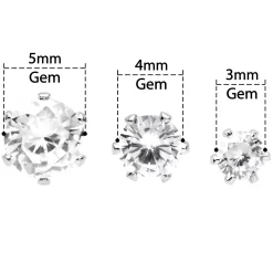 20 Gauge Clear CZ Gem 3mm To 5mm Post Stud Earring Set Of 3 11 20 Gauge Clear CZ Gem 3mm To 5mm Post Stud Earring Set Of 3 -Body Jewelry Store 71637.otherimage4