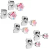 20 Gauge Aurora CZ Gem 3mm To 5mm Post Stud Earring Set Of 3
