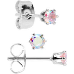 20 Gauge Aurora CZ Gem 3mm To 5mm Post Stud Earring Set Of 3 10 20 Gauge Aurora CZ Gem 3mm To 5mm Post Stud Earring Set Of 3 -Body Jewelry Store 71638.otherimage3