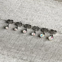 20 Gauge Aurora CZ Gem 3mm To 5mm Post Stud Earring Set Of 3 12 20 Gauge Aurora CZ Gem 3mm To 5mm Post Stud Earring Set Of 3 -Body Jewelry Store 71638.otherimage5