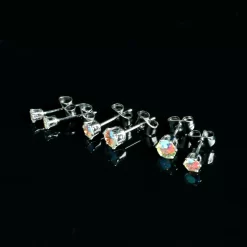 20 Gauge Aurora CZ Gem 3mm To 5mm Post Stud Earring Set Of 3 13 20 Gauge Aurora CZ Gem 3mm To 5mm Post Stud Earring Set Of 3 -Body Jewelry Store 71638.otherimage6