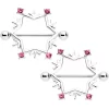 Gaby 14 Gauge 3/4 Pink Gem Snowflake Christmas Nipple Shield Set
