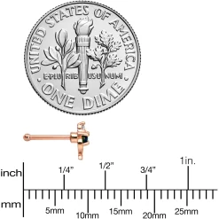 20 Gauge 1/4 Green Synthetic Opal Rose Gold Tone Twist Nose Bone -Body Jewelry Store 71839.otherimage2