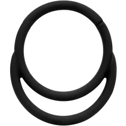 18 Gauge 3/8 Black Matte Double Circle Cartilage Hinged Segment Ring