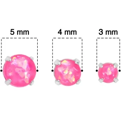 20 Gauge Pink Faux Opal 3mm To 5mm Post Stud Earrings Set Of 3 -Body Jewelry Store 72046.otherimage4