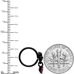 18 Gauge 3/8 Red CZ Gem Heart Black Skull Halloween Nose Hoop -Body Jewelry Store 72061.otherimage3