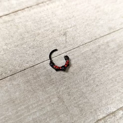 16 Gauge 3/8 Red Clear CZ Gem Black Skull Halloween Hinged Segment Ring -Body Jewelry Store 72077.otherimage6