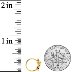 20 Gauge 5/16 White Synthetic Opal Gold Tone Key Nose Hoop -Body Jewelry Store 72222.otherimage3