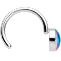 18 Gauge 5/16 Rainbow Tie Dye Peace Sign Nose Hoop 6 18 Gauge 5/16 Rainbow Tie Dye Peace Sign Nose Hoop -Body Jewelry Store 72266.otherimage2