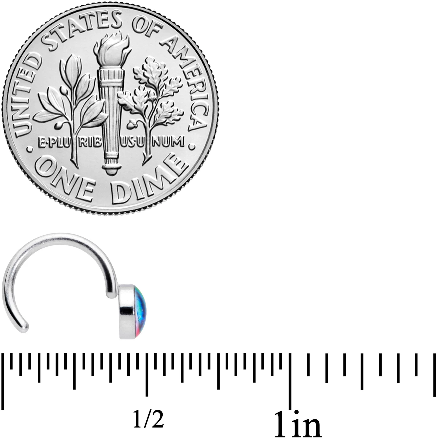 18 Gauge 5/16 Rainbow Tie Dye Peace Sign Nose Hoop 4 18 Gauge 5/16 Rainbow Tie Dye Peace Sign Nose Hoop - Image 4