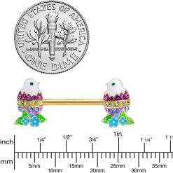 14 Gauge 9/16 Clear Blue Gem Gold Tone Easter Chick Nipple Ring Set 5 14 Gauge 9/16 Clear Blue Gem Gold Tone Easter Chick Nipple Ring Set -Body Jewelry Store 72366.otherimage2