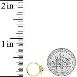 20 Gauge 5/16 Green Synth Opal Gold Tone Shamrock St Patricks Nose Hoop -Body Jewelry Store 72875.otherimage3