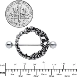 14 Gauge 3/4 Clear Gem Face Crescent Moon Nipple Shield Set -Body Jewelry Store 72877.otherimage2
