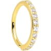 16 Gauge 3/8 Clear CZ Gem Gold Tone Forward Facing Closure Ring