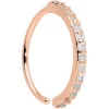 20 Gauge 3/8 Clear CZ Gem Rose Gold Tone Forward Facing Nose Hoop