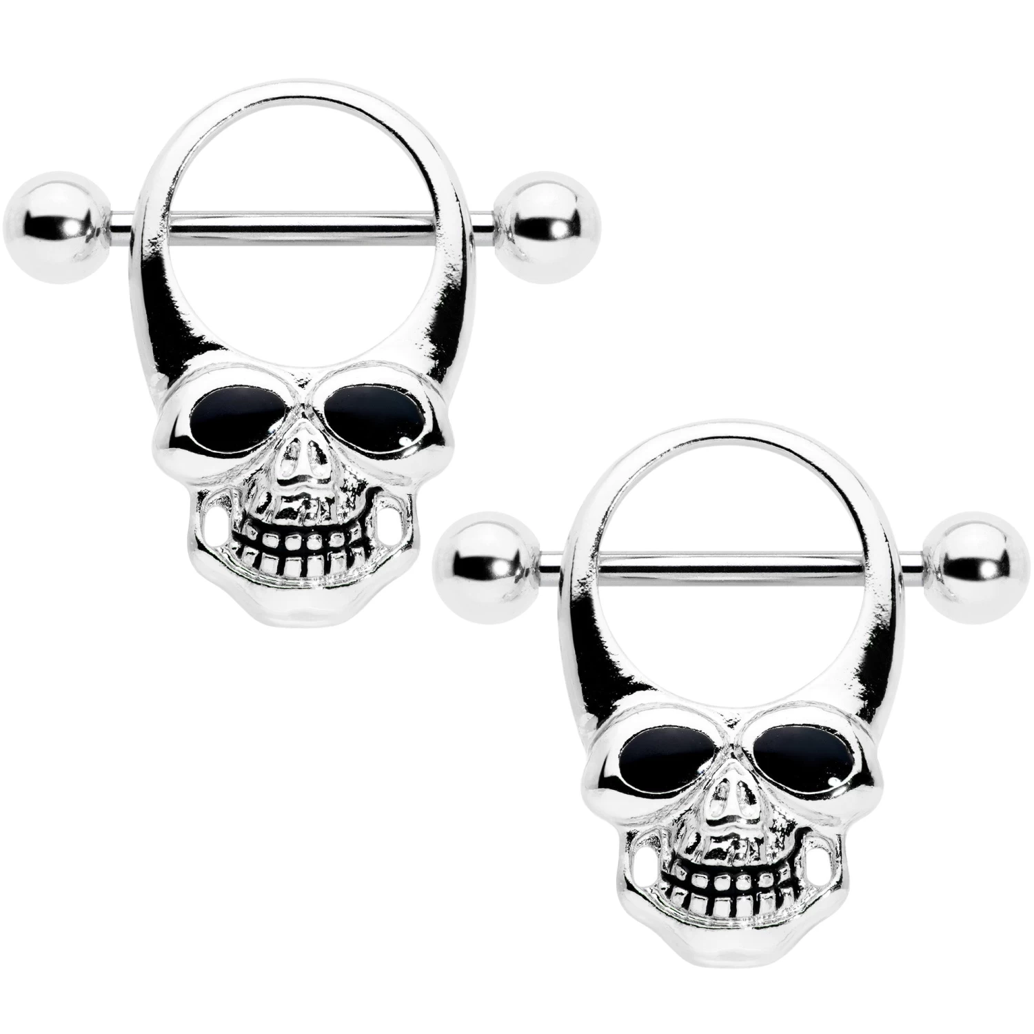 14 Gauge 1/2 Grinning Skull Halloween Nipple Shield Set 1 14 Gauge 1/2 Grinning Skull Halloween Nipple Shield Set