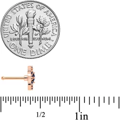 20 Gauge 1/4 Blue Gem Rose Gold Tone Wicked Web Nose Bone -Body Jewelry Store 73044.otherimage3