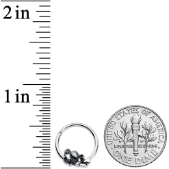 16 Gauge 3/8 Black Gem Abstract Bow Hinged Segment Ring -Body Jewelry Store 73069.otherimage2