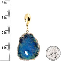 2 Gauge Gold Tone Blue Druzy Stone Curved Taper Ear Weights 7 2 Gauge Gold Tone Blue Druzy Stone Curved Taper Ear Weights -Body Jewelry Store 73348.otherimage3