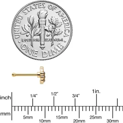 20 Gauge 1/4 Aurora Gem Gold Tone Owl In Moon Nose Bone -Body Jewelry Store 73360.otherimage3
