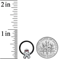 16 Gauge 3/8 Black Red Eye Mummy Halloween Segment Ring 5 16 Gauge 3/8 Black Red Eye Mummy Halloween Segment Ring -Body Jewelry Store 73435.otherimage2