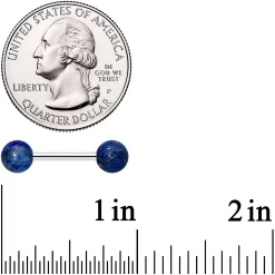 14 Gauge 1/2 Elegant Blue Agate Barbell Nipple Ring Set -Body Jewelry Store 73580 BL.otherimage2