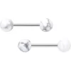 14 Gauge 1/2 Elegant White Howlite Barbell Nipple Ring Set