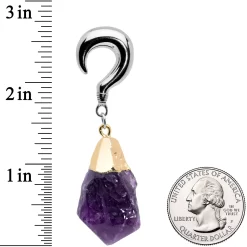 2 Gauge Purple Stone Point Curved Taper Ear Weights -Body Jewelry Store 73585.otherimage2