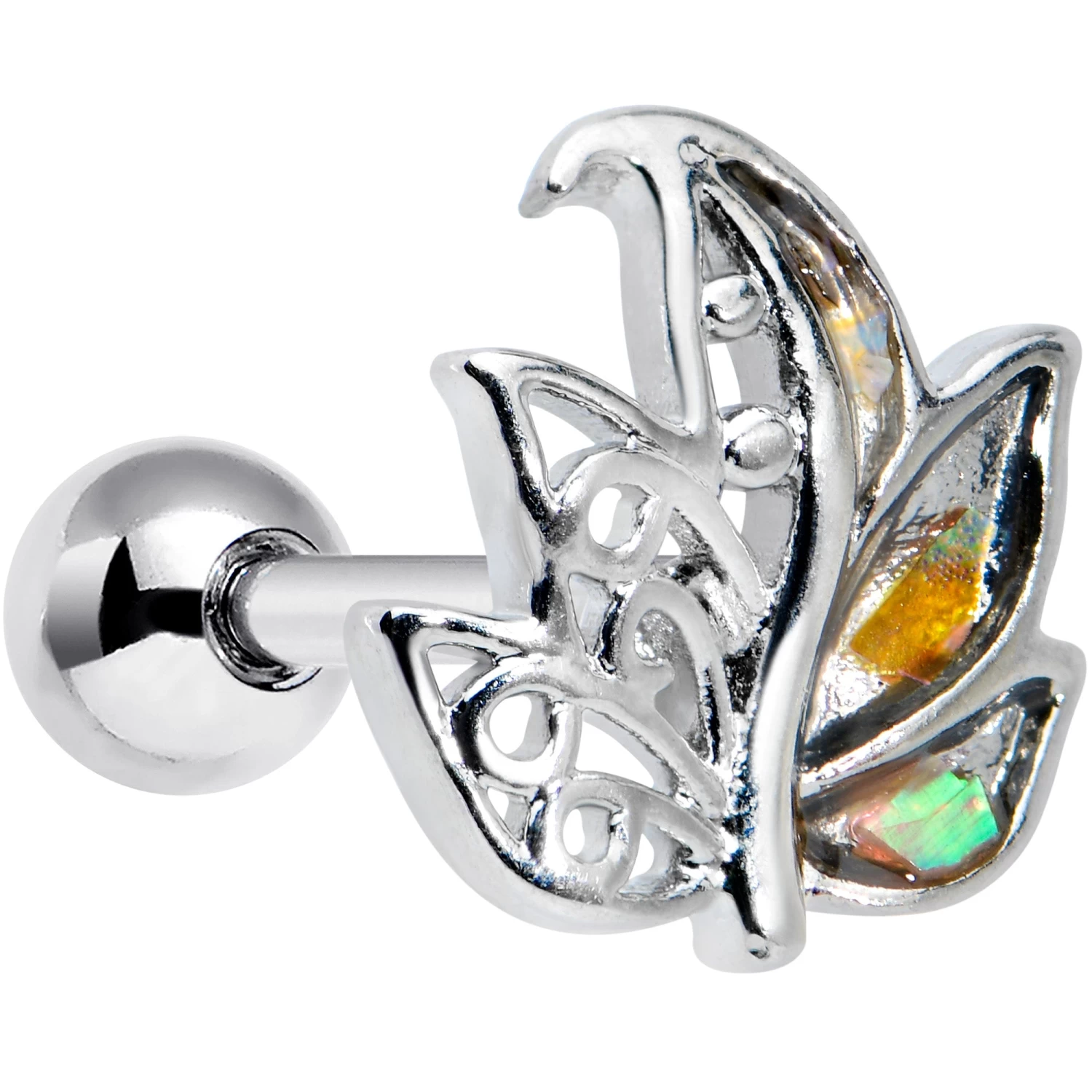 16 Gauge 1/4 Autumnal Colors Maple Leaf Cartilage Tragus Earring 1 16 Gauge 1/4 Autumnal Colors Maple Leaf Cartilage Tragus Earring