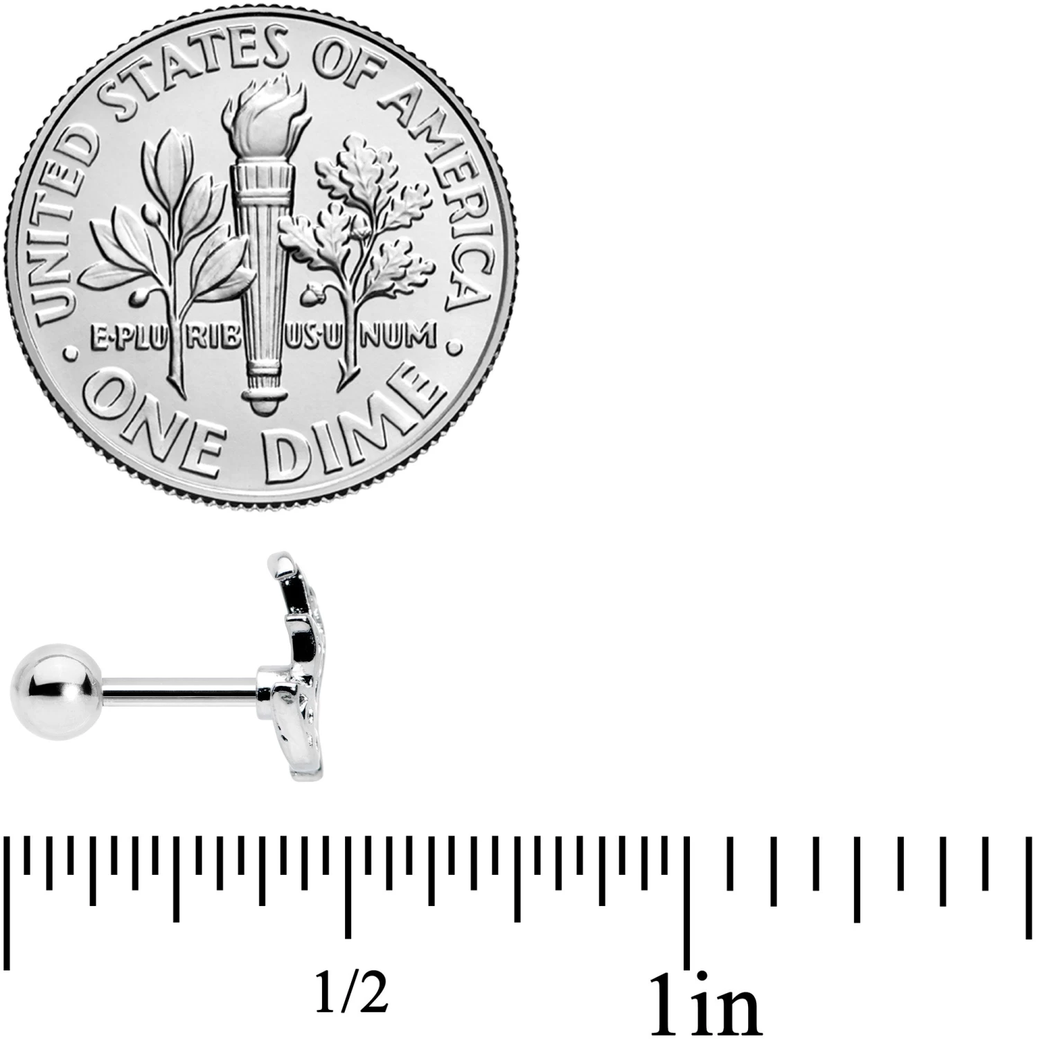 16 Gauge 1/4 Autumnal Colors Maple Leaf Cartilage Tragus Earring 4 16 Gauge 1/4 Autumnal Colors Maple Leaf Cartilage Tragus Earring - Image 4