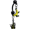 Gaby Black Batty Moon Haunted House Halloween Double Mount Belly Ring