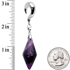 2 Gauge Purple Stone Point Curved Drop Taper Ear Weights -Body Jewelry Store 73734.otherimage2