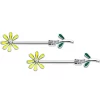 Gaby 14 Gauge 9/16 Clear CZ Gem Whimsy Daisy Flower Barbell Nipple Ring Set