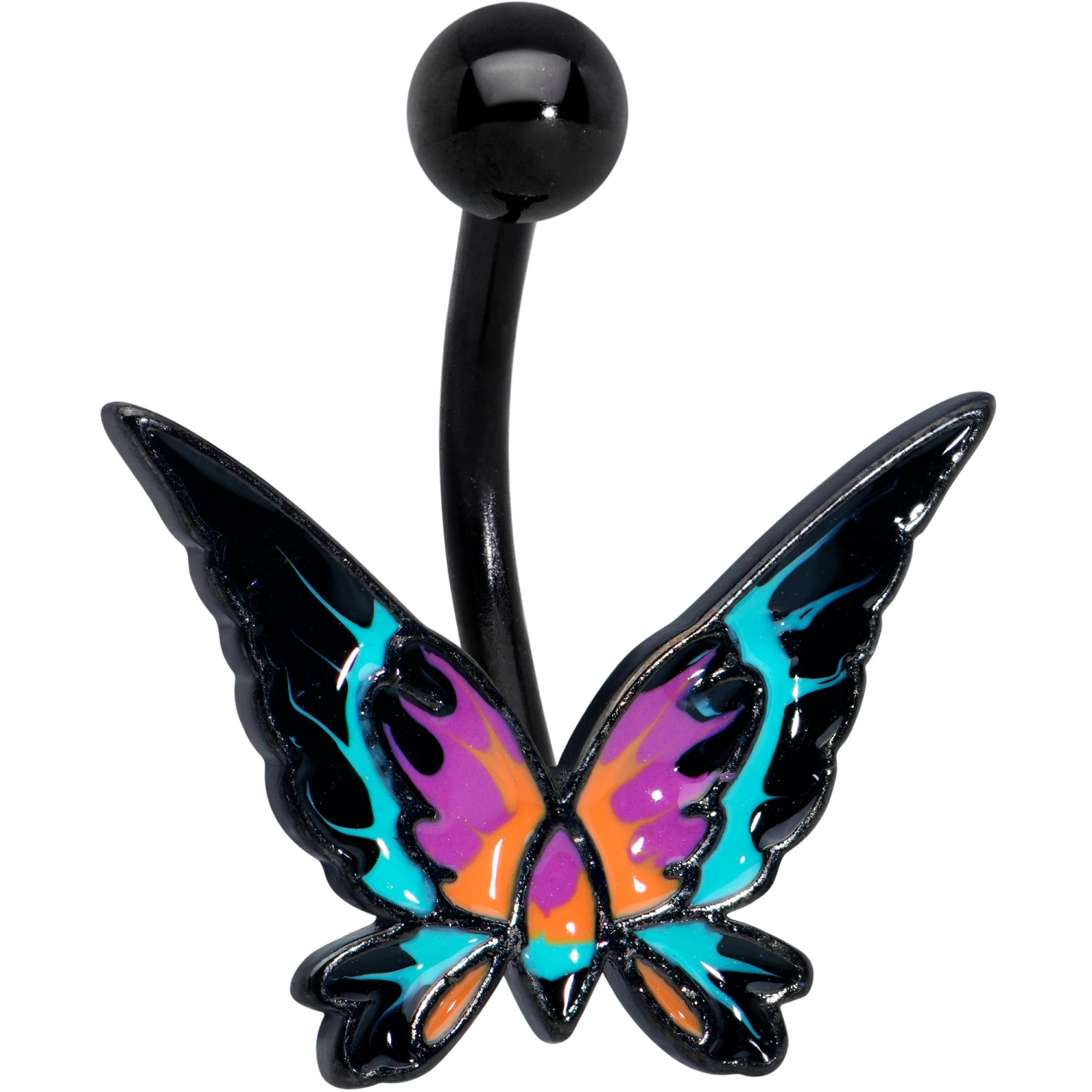 Gaby Black Sunset Butterfly Belly Ring 1 Gaby Black Sunset Butterfly Belly Ring